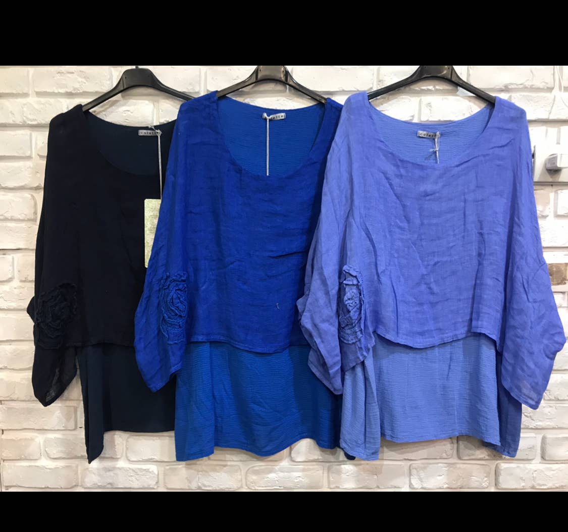 Linen tunic lined with cotton 87070 50% linen 50% cotton: Mole