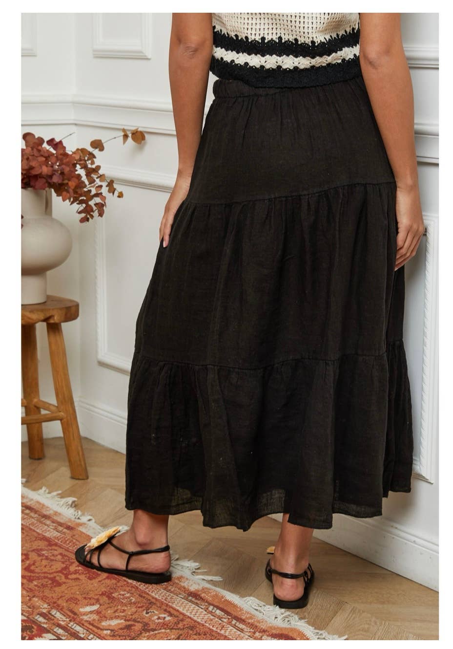 100% Linen Skirt TOBACCO