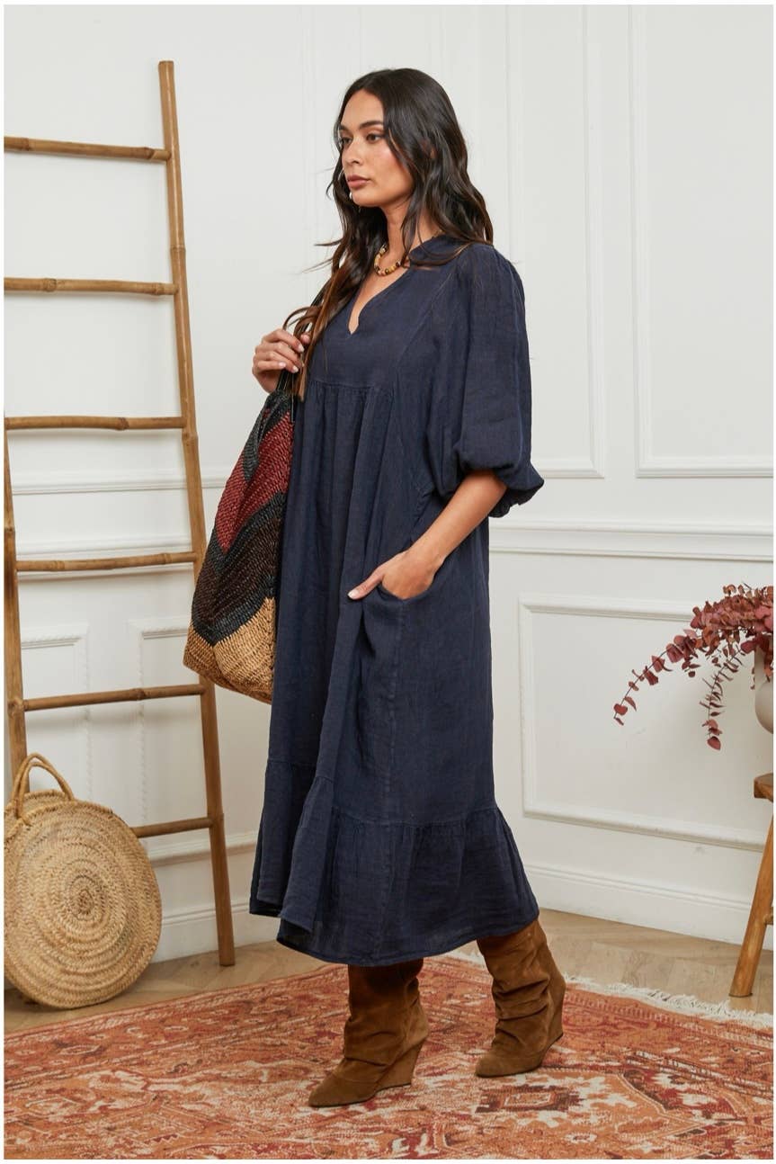 100% linen dress Color