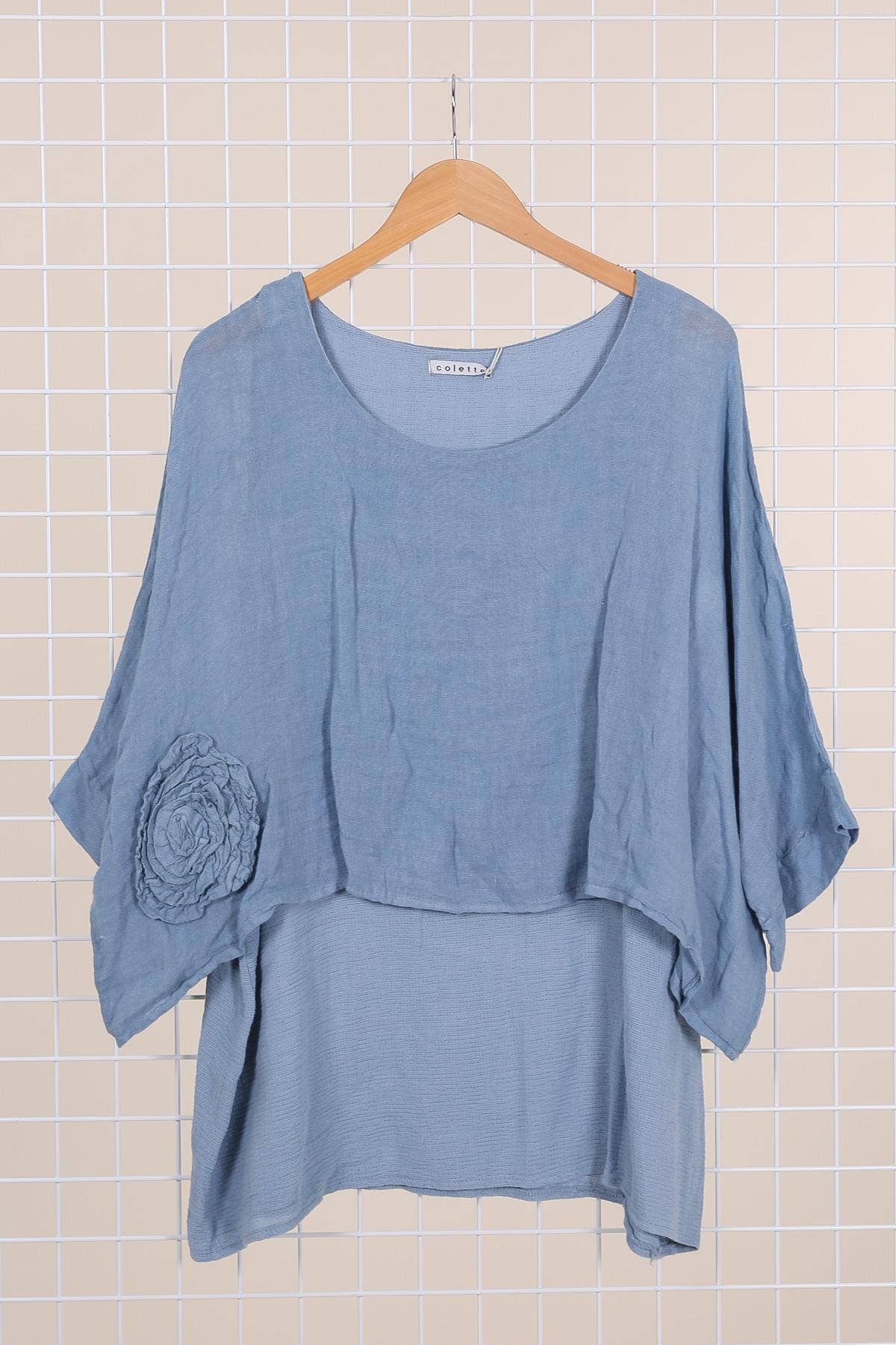 Linen tunic lined with cotton 87070 50% linen 50% cotton: Mole