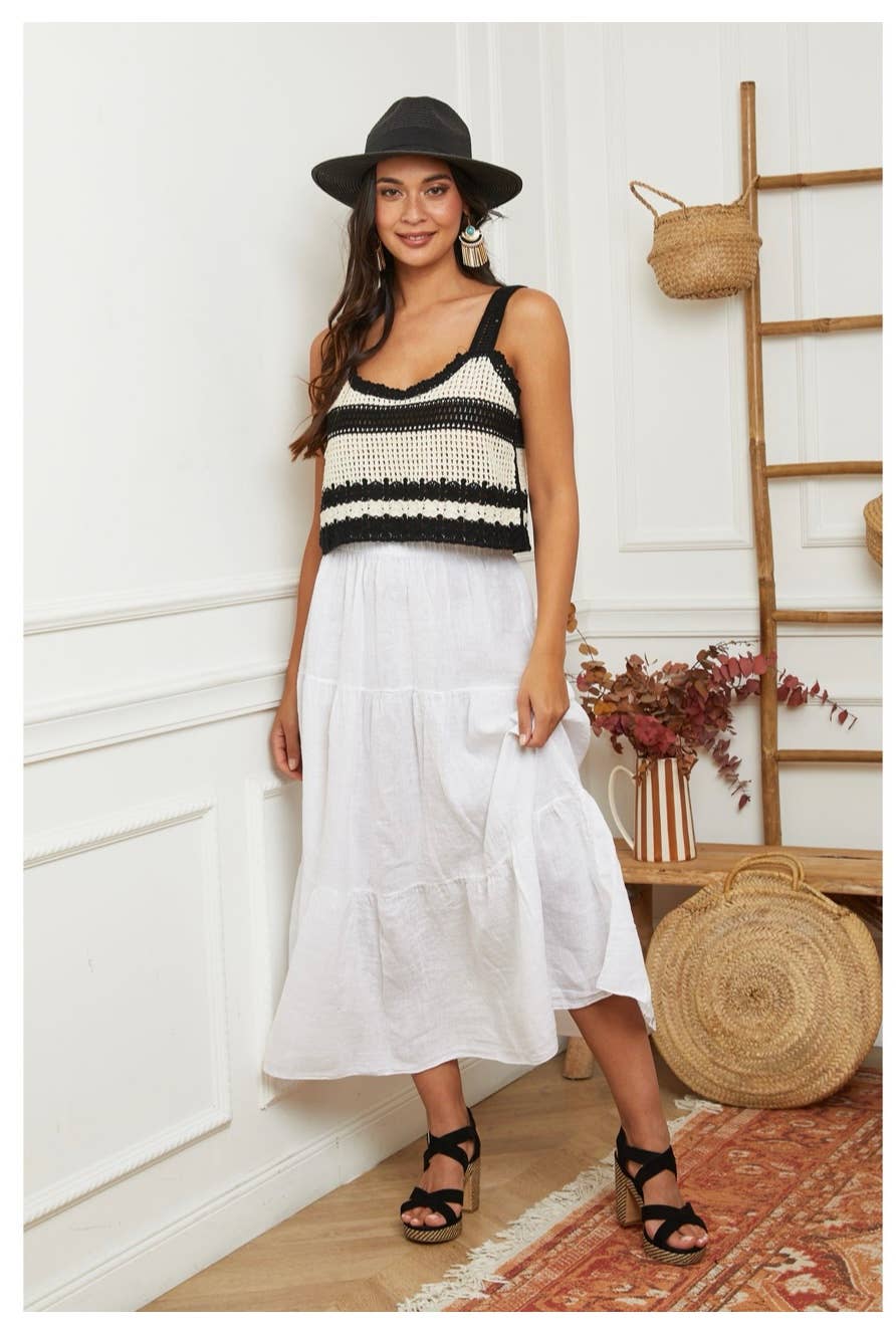 100% Linen Skirt TOBACCO