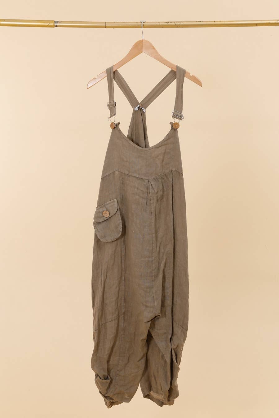100% linen jumpsuit - Khaki