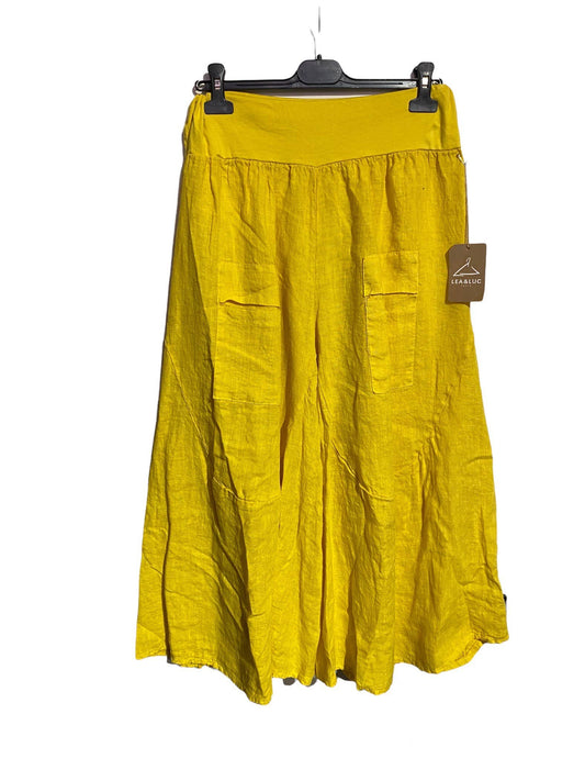 100% linen trousers: Mustard, Unique