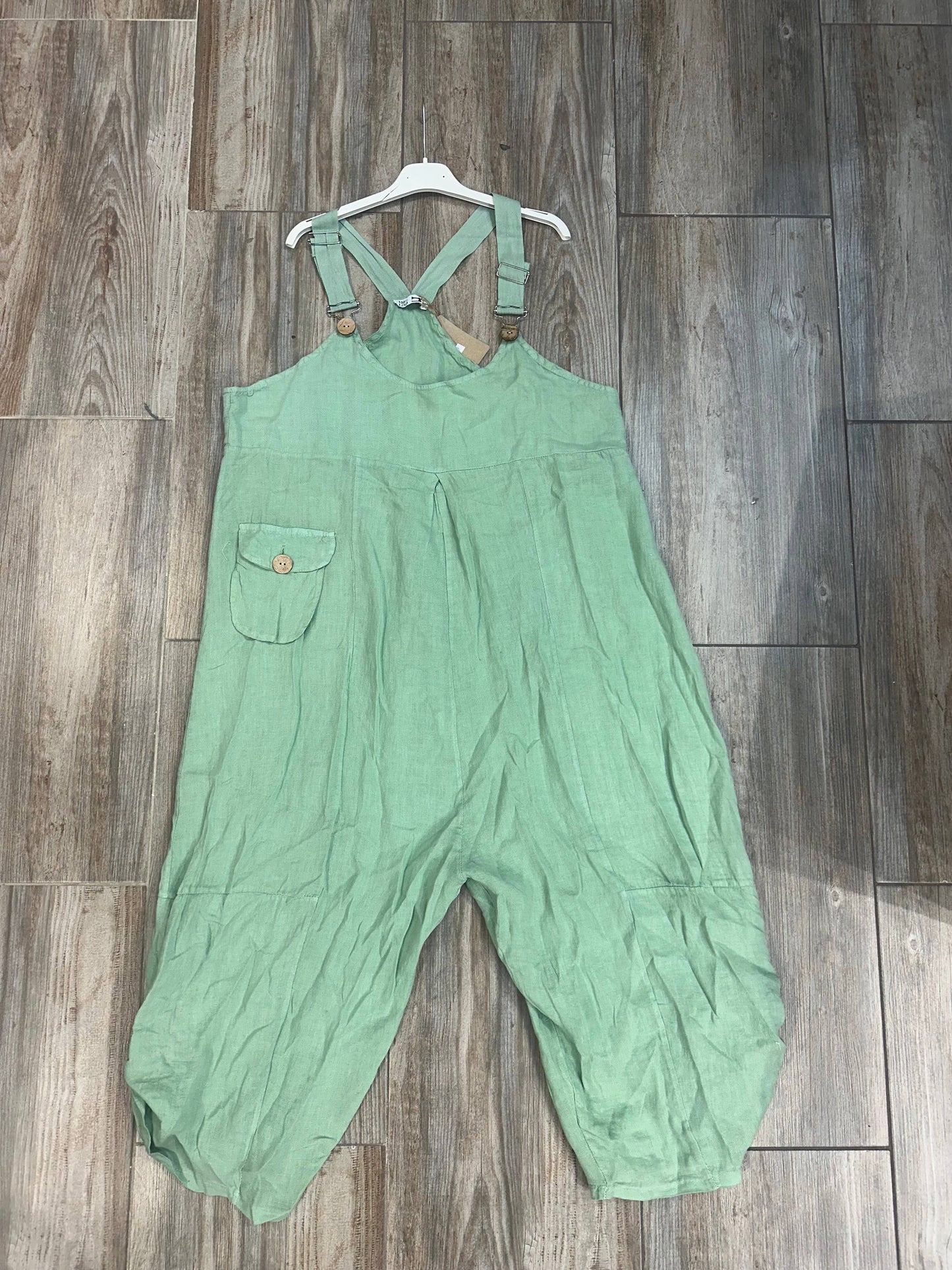 100% linen jumpsuit - Khaki