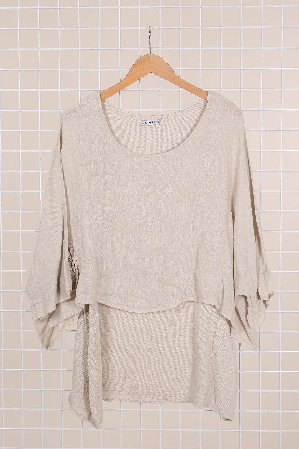 Linen tunic lined with cotton 87070 50% linen 50% cotton: Mole