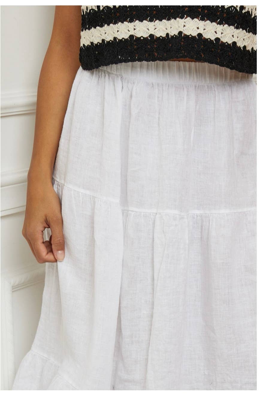 100% Linen Skirt TOBACCO