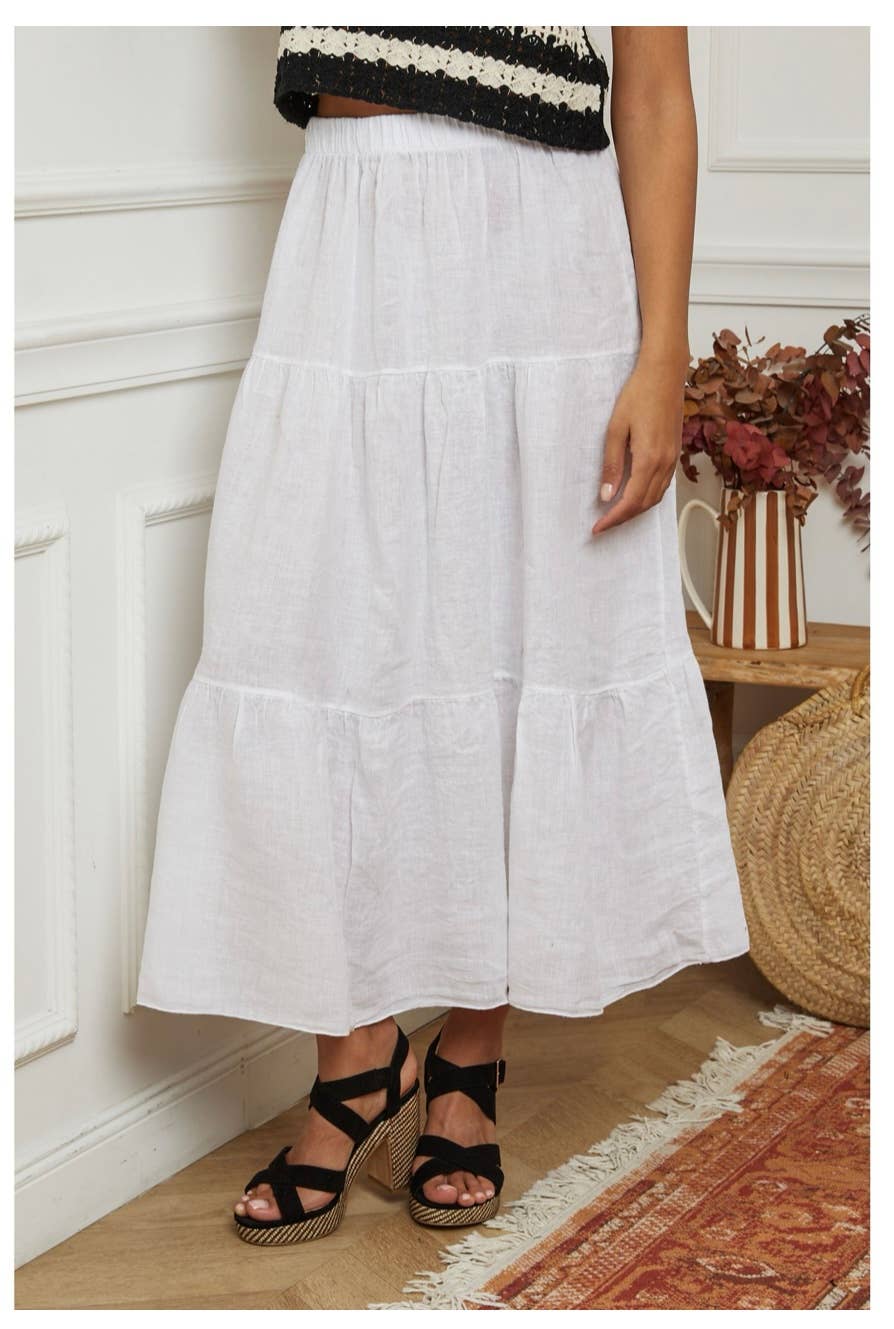 100% Linen Skirt TOBACCO