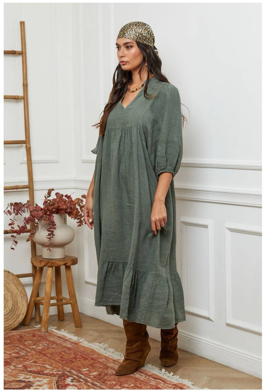 100% linen dress Color