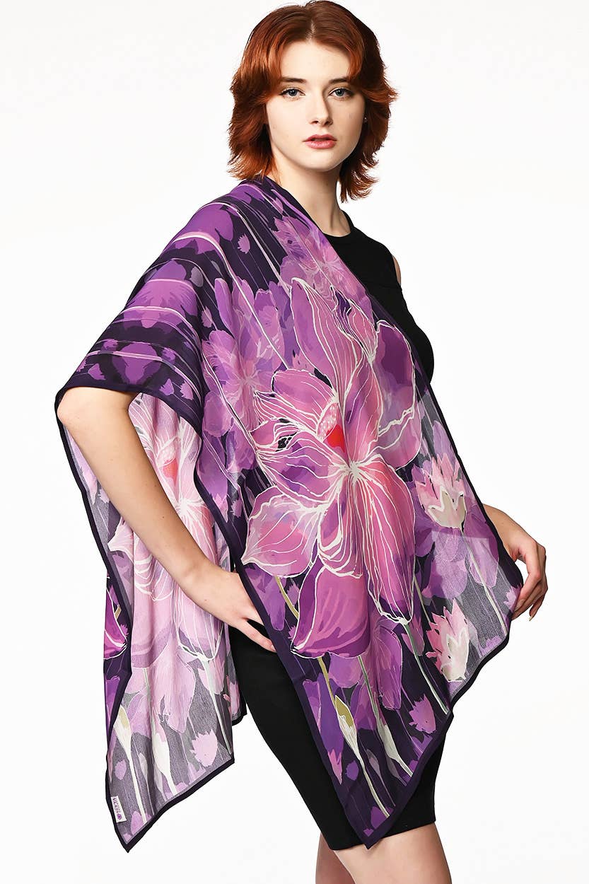 Kamala Lotus Scarves: Purple