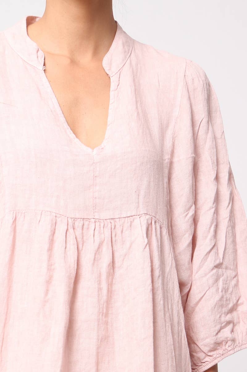 100% linen dress Bordeaux