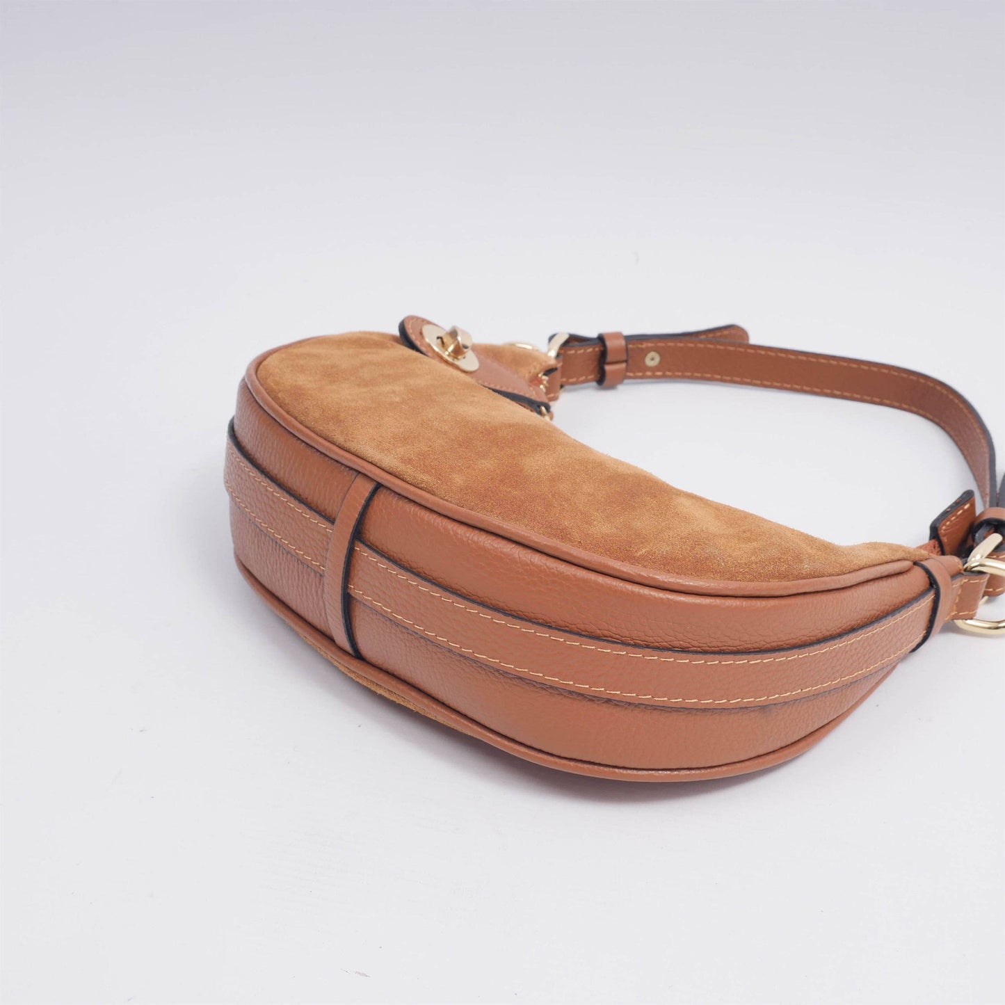 Made in Italy Leather handbag Camel