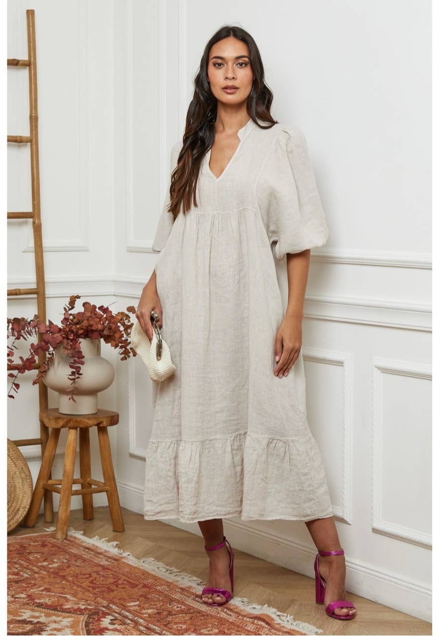 100% linen dress Color