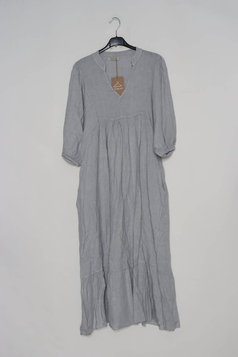 100% linen dress Bordeaux