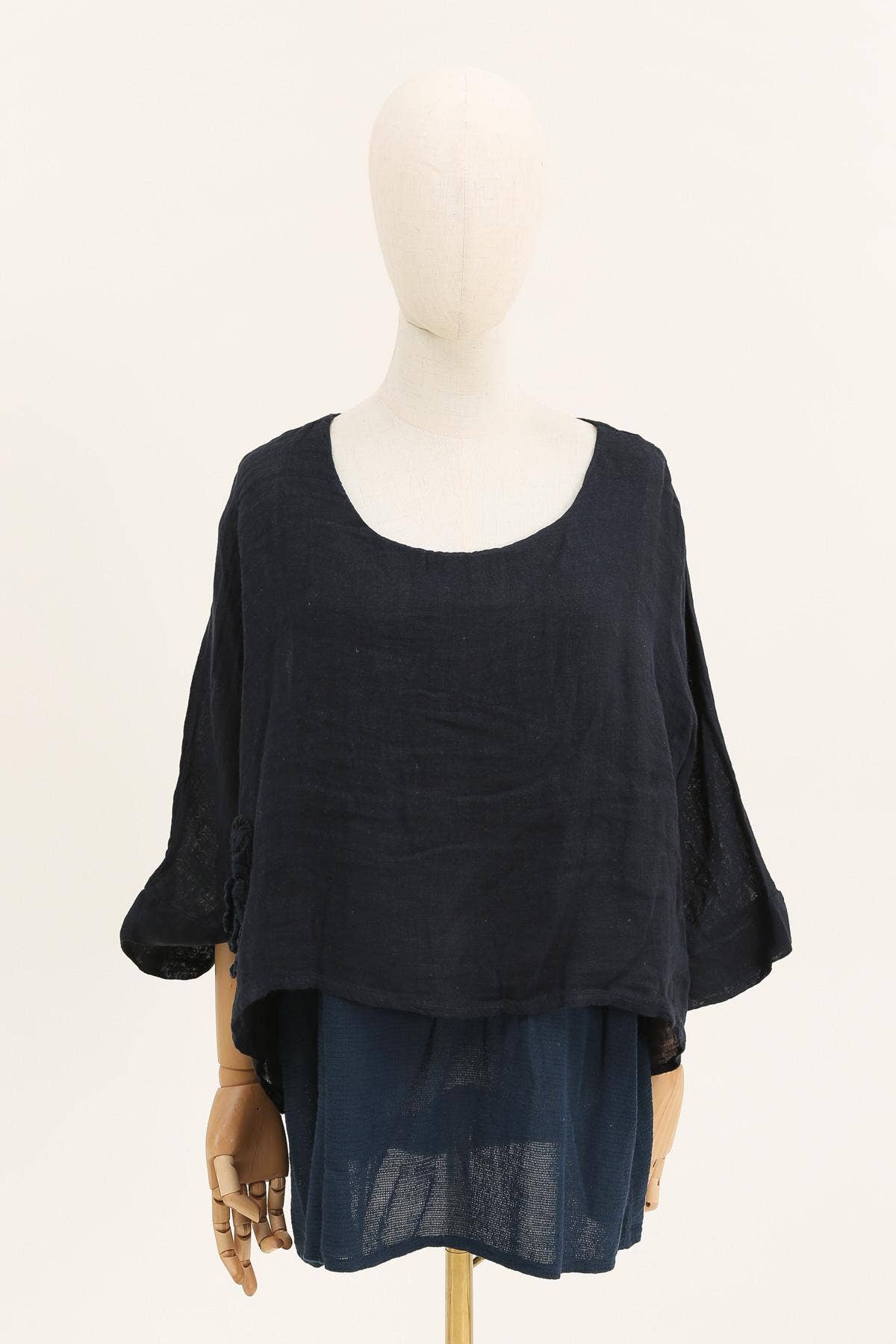 Linen tunic lined with cotton 87070 50% linen 50% cotton: Mole