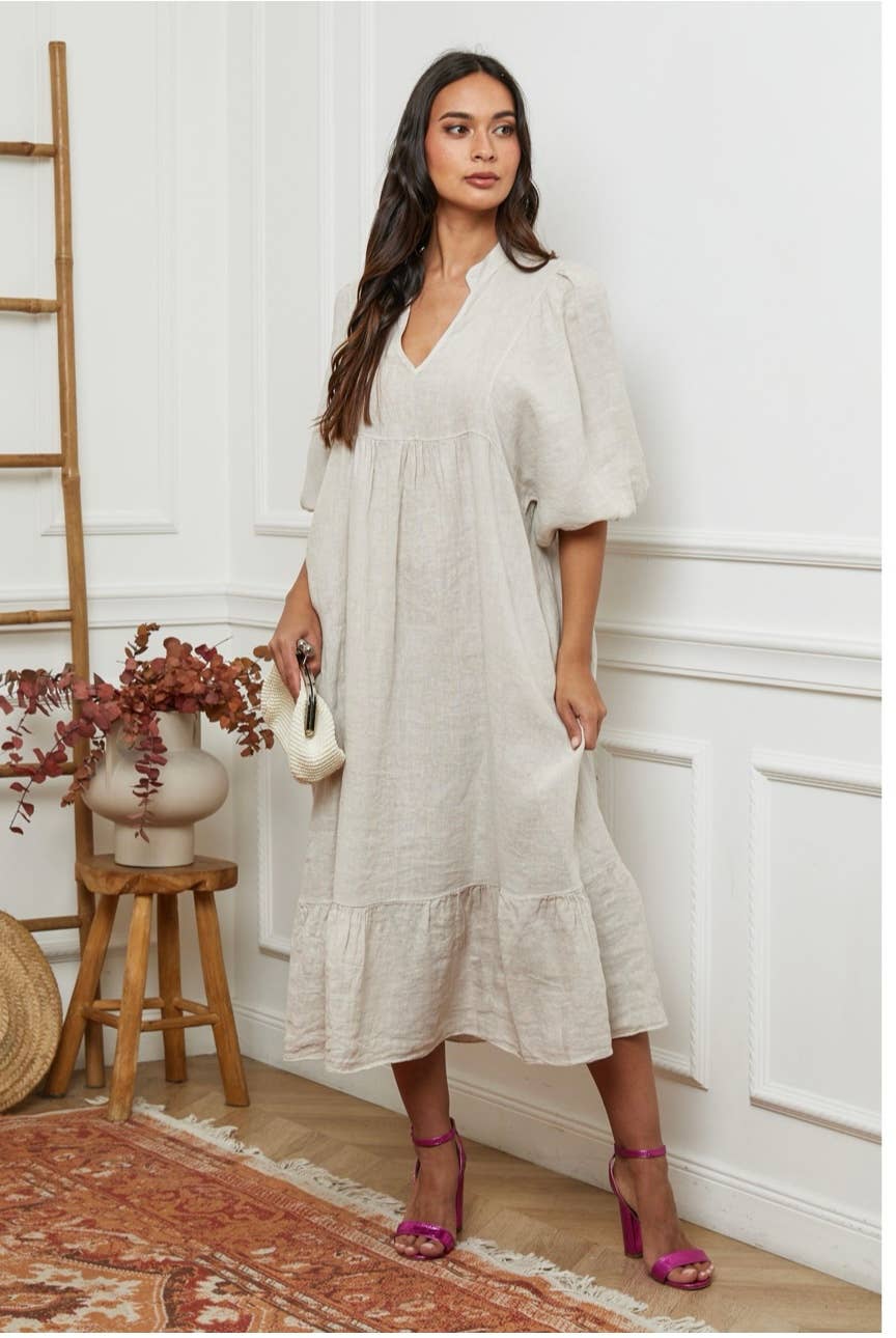 100% linen dress Color